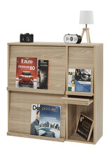 IRIS meubels, plank, opbergboekenkast, met 4 deuren, FR-F4 lichtbruin, W33,8 x D89 x H90 cm