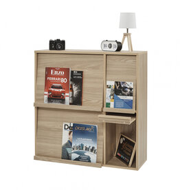 IRIS meubels, plank, opbergboekenkast, met 4 deuren, FR-F4 lichtbruin, W33,8 x D89 x H90 cm