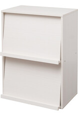 IRIS meubels, boekenkast, opbergplank met 2 deuren, CHR-2, Wit Eikenhout, W40,9 x D59 x H83,6 cm