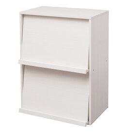 IRIS furniture, bookcase, storage shelf with 2 doors, CHR-2, White Oak, W40.9 x D59 x H83.6 cm