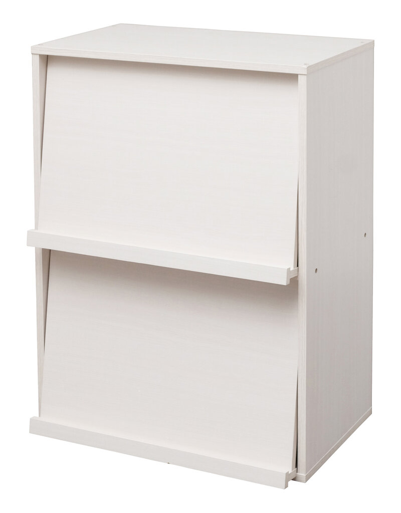 IRIS meubels, boekenkast, opbergplank met 2 deuren, CHR-2, Wit Eikenhout, W40,9 x D59 x H83,6 cm