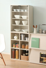 IRIS meubels, boekenkast, opbergplank met 2 deuren, CHR-2, Wit Eikenhout, W40,9 x D59 x H83,6 cm