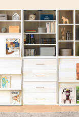 IRIS meubels, boekenkast, opbergplank met 2 deuren, CHR-2, Wit Eikenhout, W40,9 x D59 x H83,6 cm