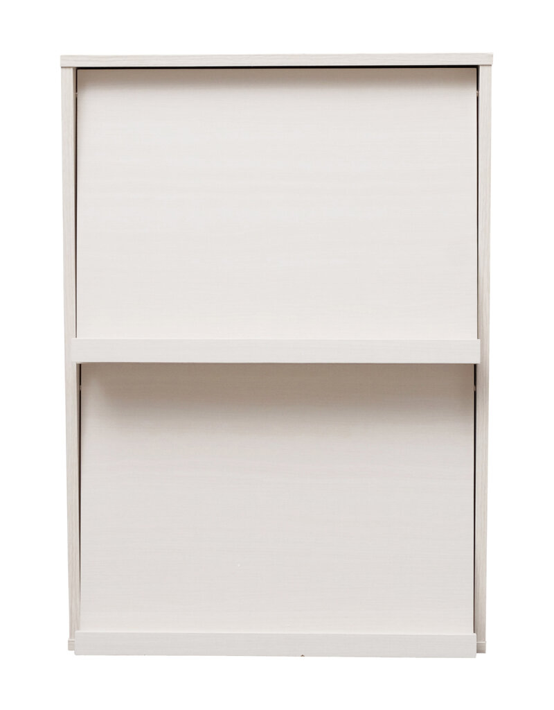 IRIS meubels, boekenkast, opbergplank met 2 deuren, CHR-2, Wit Eikenhout, W40,9 x D59 x H83,6 cm