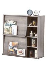 IRIS meubels, plank, opbergboekenkast, met 2 deuren, FR-F2 - Grijs Eikenhout, W33,8 x D89 x H90 cm