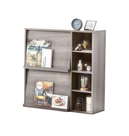 IRIS meubels, plank, opbergboekenkast, met 2 deuren, FR-F2 - Grijs Eikenhout, W33,8 x D89 x H90 cm