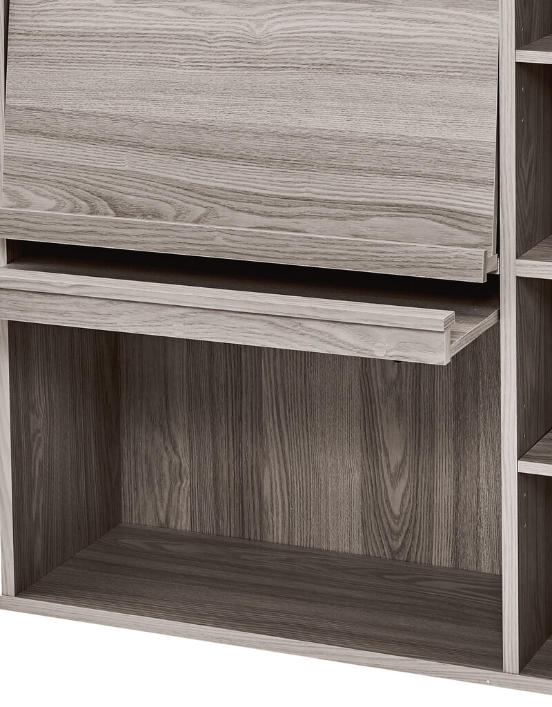 IRIS meubels, plank, opbergboekenkast, met 2 deuren, FR-F2 - Grijs Eikenhout, W33,8 x D89 x H90 cm