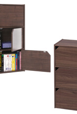 IRIS opslagkast, set van 2 houten opbergplanken met deuren, MDB-3D, bruin