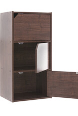 IRIS opslagkast, set van 2 houten opbergplanken met deuren, MDB-3D, bruin