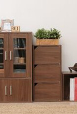 IRIS meubels, opbergboekenkast, borststuk, dressoir -GKN-9060- Bruin, W101,4 x D34 x H43,4 cm