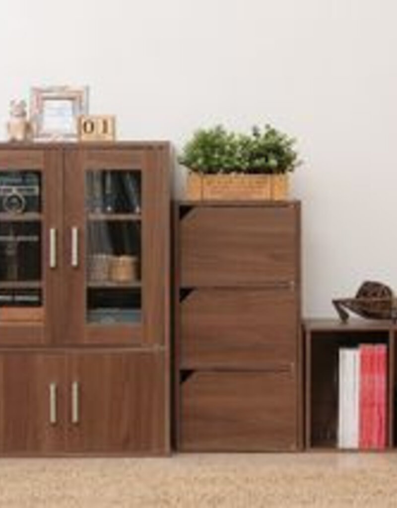 IRIS meubels, opbergboekenkast, borststuk, dressoir -GKN-9060- Bruin, W101,4 x D34 x H43,4 cm