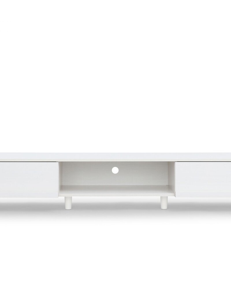 IRIS TV-standaard, TV-standaard, tv-bank voor schermen tot 65 inch, BAB-180A White Oak, W42,1 x D180 x H30 cm