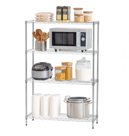 IRIS metal storage shelf, 4 levels, load 452 kg, MM4, silver, W91.4 x D35.6 x H134.6