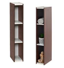 IRIS 3-plank opslag boekenkast, set van 2 accentmeubels, UB-9015, bruin