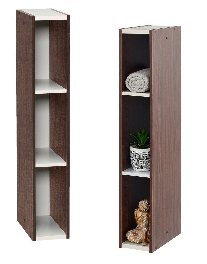 IRIS 3-plank opslag boekenkast, set van 2 accentmeubels, UB-9015, bruin