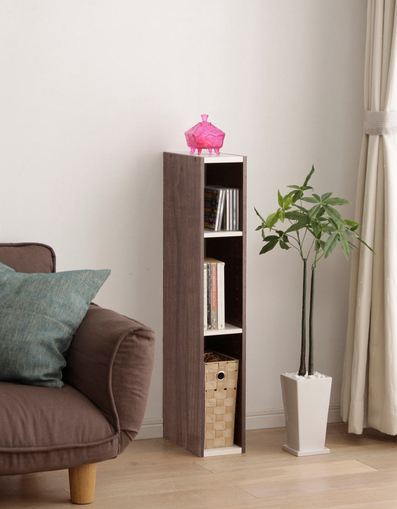 IRIS 3-plank opslag boekenkast, set van 2 accentmeubels, UB-9015, bruin