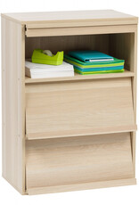 IRIS meubels, boekenkast, opbergplank met 3 deuren, CHR-3, lichtbruin, W40,7 x D59 x H83,6 cm