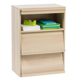 IRIS furniture, bookcase, storage shelf with 3 doors, CHR-3, light brown, W40.7 x D59 x H83.6 cm