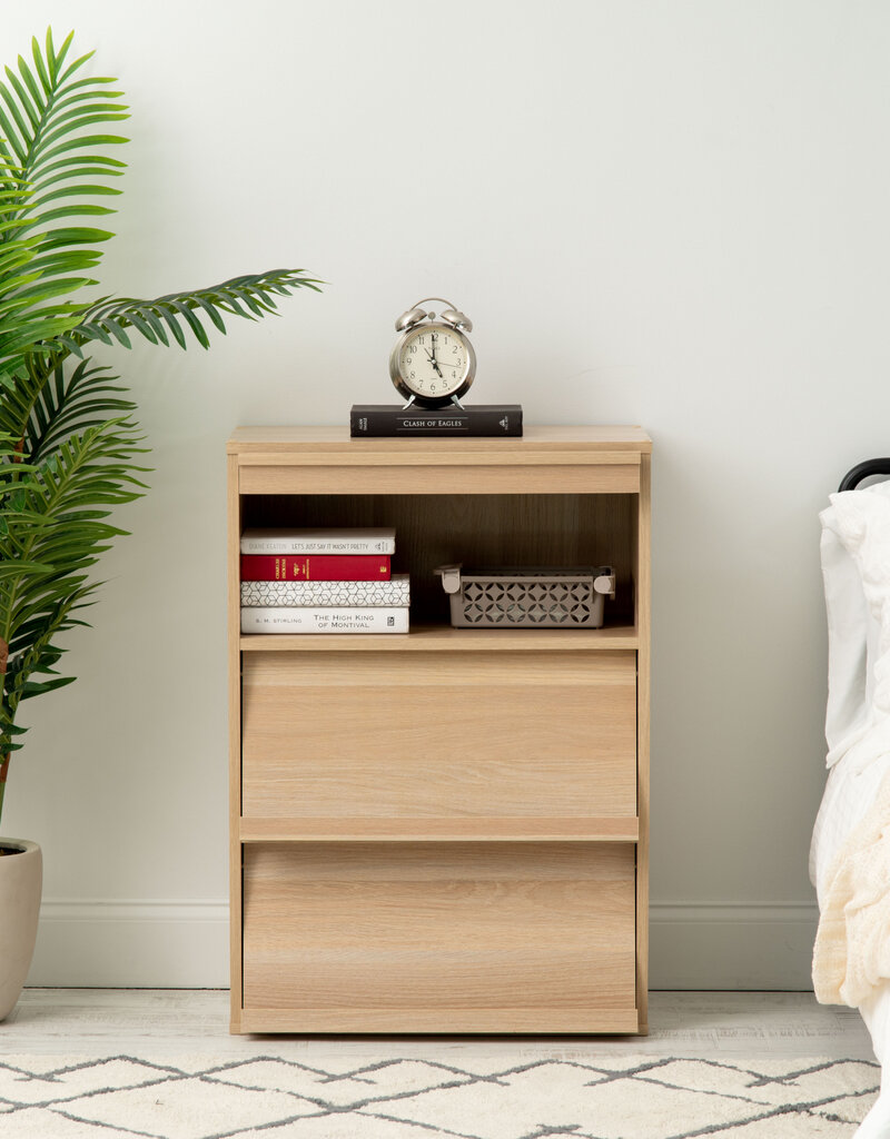 IRIS meubels, boekenkast, opbergplank met 3 deuren, CHR-3, lichtbruin, W40,7 x D59 x H83,6 cm