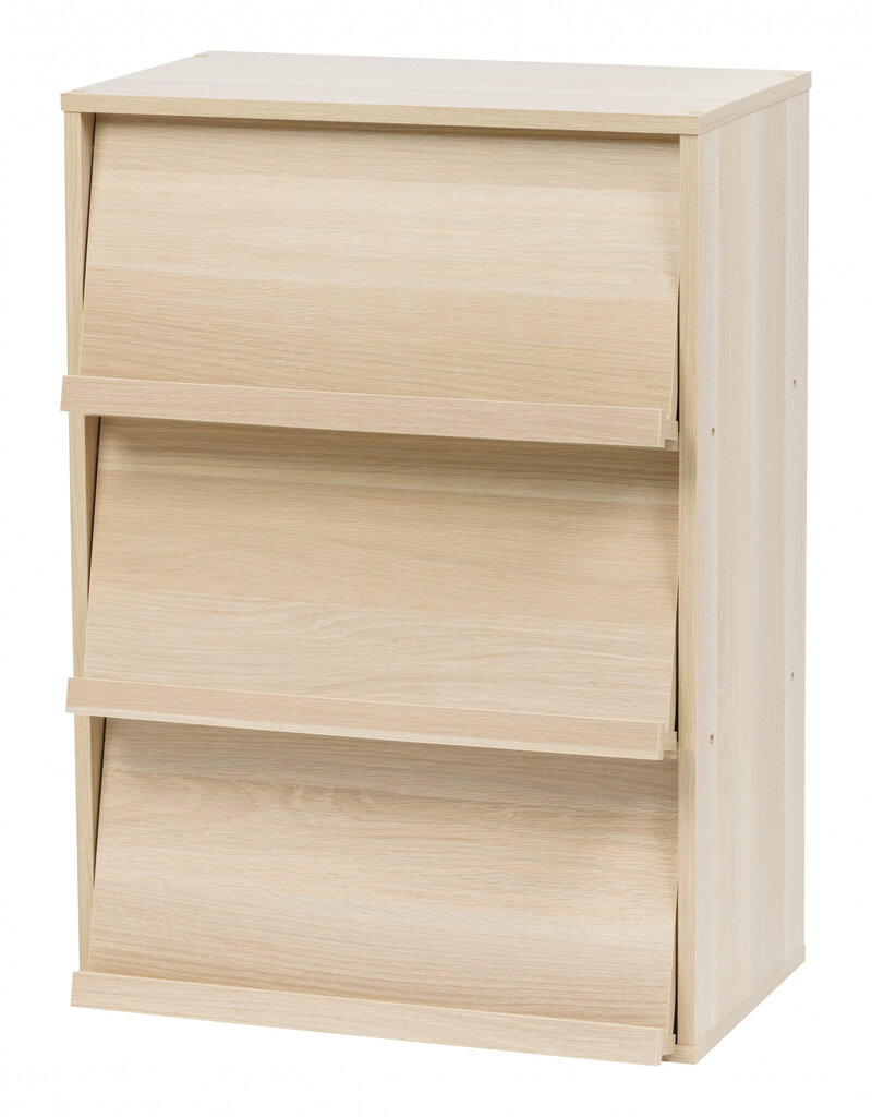 IRIS meubels, boekenkast, opbergplank met 3 deuren, CHR-3, lichtbruin, W40,7 x D59 x H83,6 cm