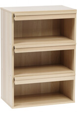 IRIS meubels, boekenkast, opbergplank met 3 deuren, CHR-3, lichtbruin, W40,7 x D59 x H83,6 cm