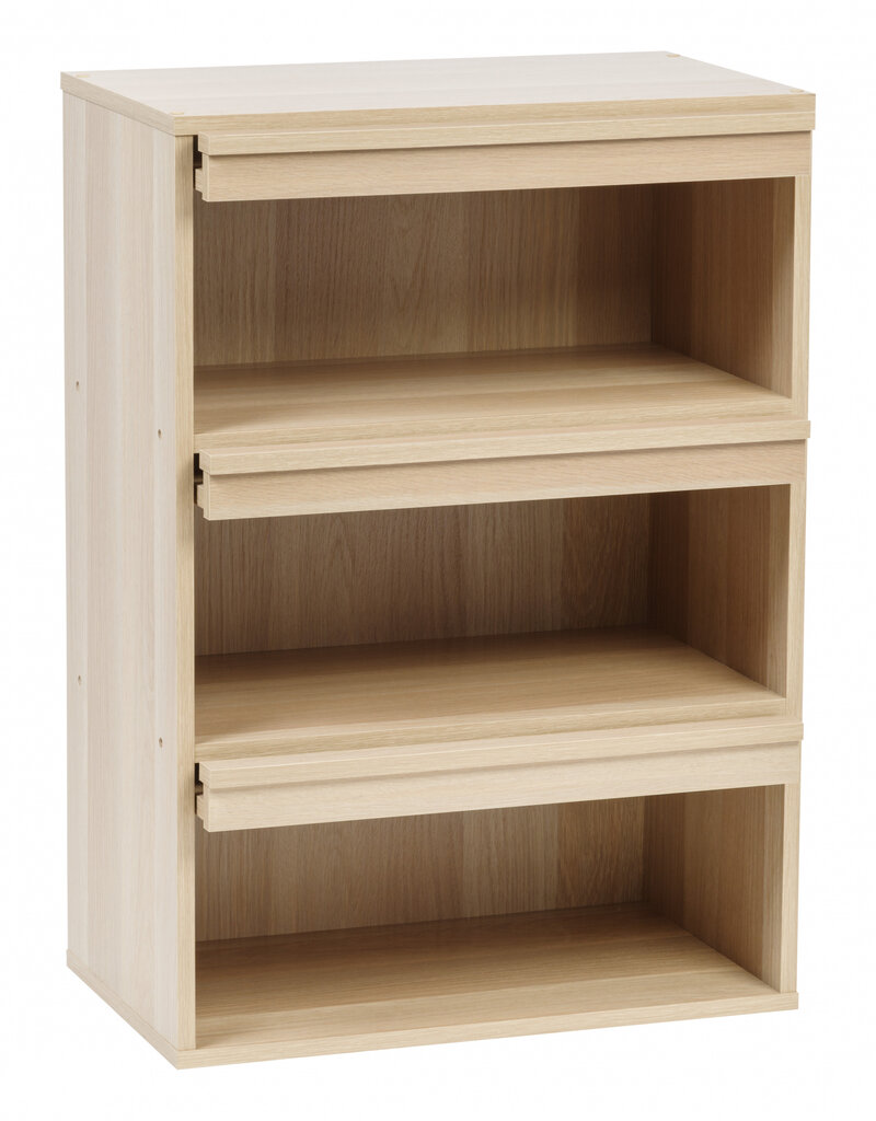 IRIS meubels, boekenkast, opbergplank met 3 deuren, CHR-3, lichtbruin, W40,7 x D59 x H83,6 cm