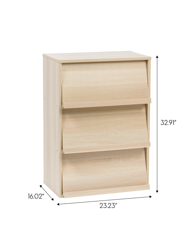 IRIS meubels, boekenkast, opbergplank met 3 deuren, CHR-3, lichtbruin, W40,7 x D59 x H83,6 cm