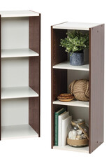 IRIS 3-plank opslagboekenkast, set van 2 accentmeubels - UB-9030, Bruin