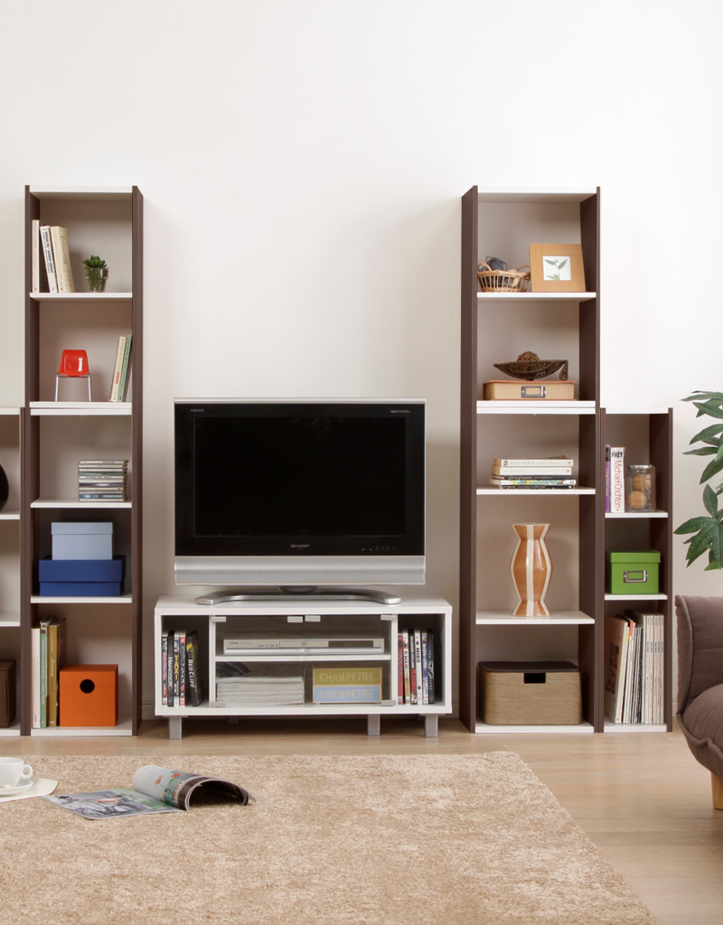 IRIS 3-plank opslagboekenkast, set van 2 accentmeubels - UB-9030, Bruin