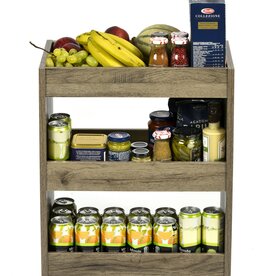 IRIS Small Furniture, Pedestal, Trolley, Storage Cart with Wheels, WSW-280, Ash Brown, W28 x D47.8 x H60 cm