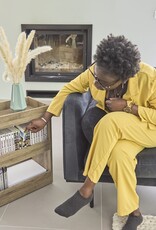 IRIS Klein Meubel, Voetstuk, Trolley, Opslagkarretje met Wielen, WSW-280, Ash Brown, W28 x D47,8 x H60 cm