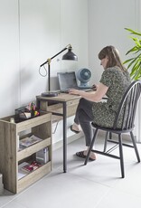 IRIS Klein Meubel, Voetstuk, Trolley, Opslagkarretje met Wielen, WSW-280, Ash Brown, W28 x D47,8 x H60 cm