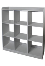 IRIS Kinderkast, boekenkast, speelgoedorganisator, 9 vakken, KCX-9, grijs, W103,8 x D35 x H115 cm