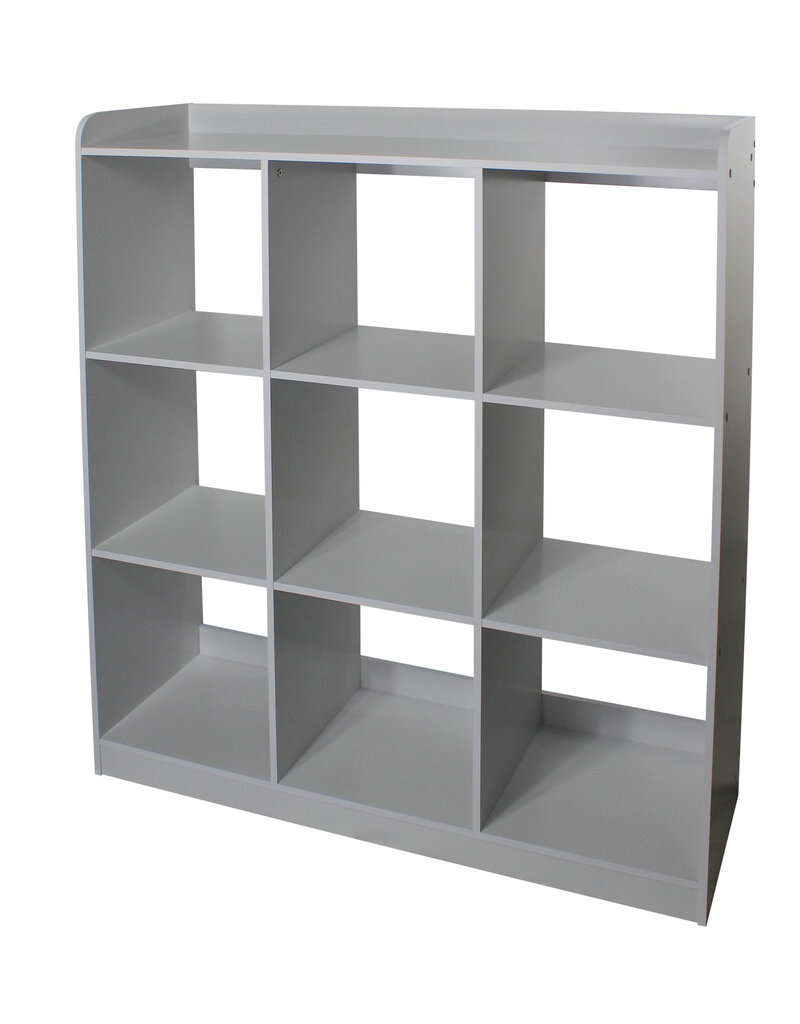 IRIS Kinderkast, boekenkast, speelgoedorganisator, 9 vakken, KCX-9, grijs, W103,8 x D35 x H115 cm