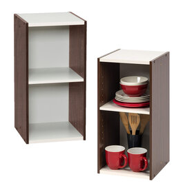 IRIS 2-plank opbergboekenkast, set van 2 accentmeubels, UB-6030, bruin