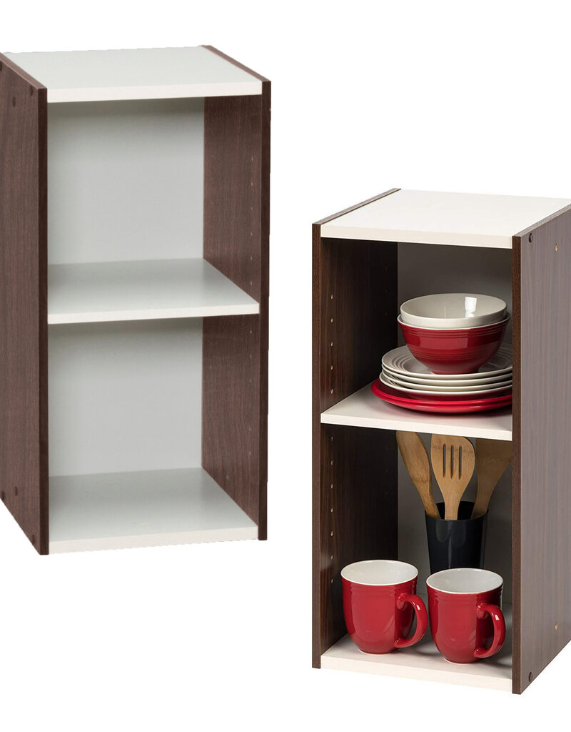 IRIS 2-plank opbergboekenkast, set van 2 accentmeubels, UB-6030, bruin