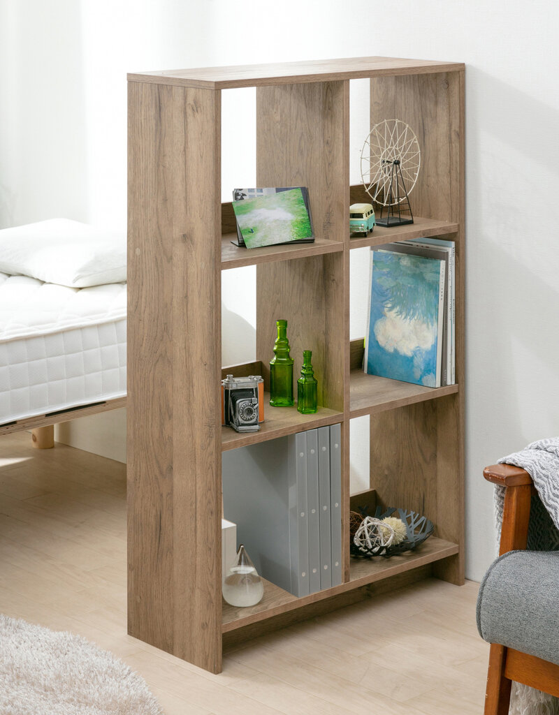 IRIS #FS]Wood Open Shelf WOS-6 A.Br