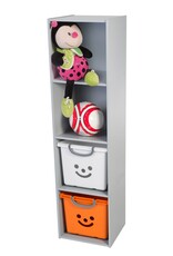 IRIS Kinderkast, boekenkast, speelgoedorganizer, KCX-4 - grijs, W35,4 x D35,1 x H138,6 cm