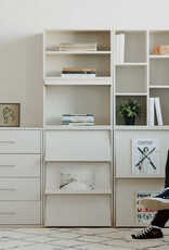 IRIS houten opbergplank met deuren, CHR-1, Wit Eikenhout, W59 x D40,9 x H83,6 cm