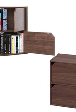 IRIS opbergkast, set van 2 houten opslagplanken, MDB-2D, bruin