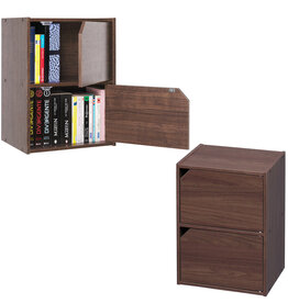 IRIS Storage cabinet, set of 2 wooden storage shelves, MDB-2D, brown