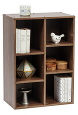 IRIS boekenkast, meubels, 6 planken, opslagkubus, modulair, CFR-9060, bruin, W35 x D59 x H83,6 cm