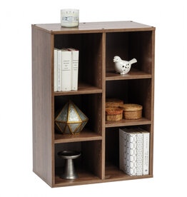 IRIS bookcase, furniture, 6 shelves, storage cube, modular, CFR-9060, brown, W35 x D59 x H83.6 cm