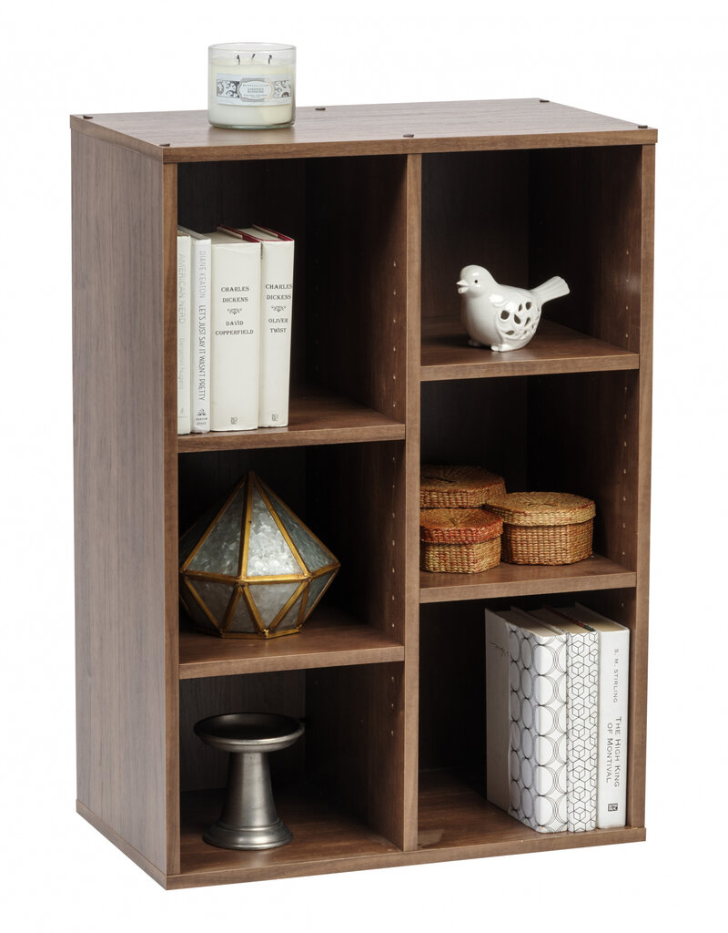 IRIS boekenkast, meubels, 6 planken, opslagkubus, modulair, CFR-9060, bruin, W35 x D59 x H83,6 cm