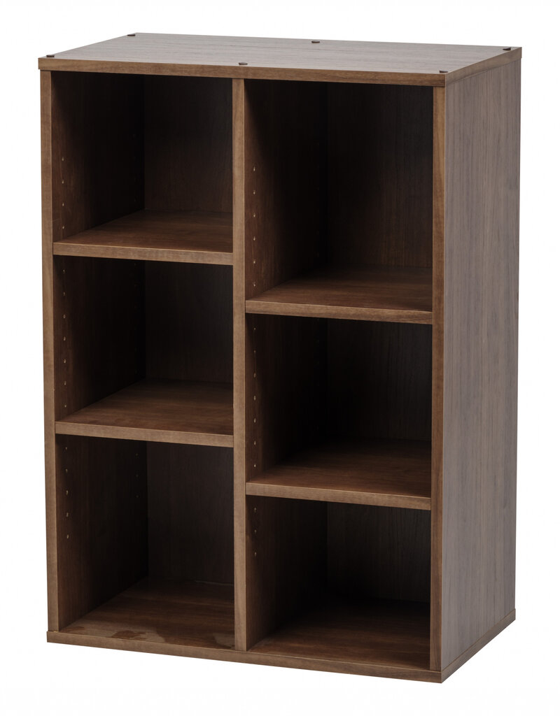 IRIS boekenkast, meubels, 6 planken, opslagkubus, modulair, CFR-9060, bruin, W35 x D59 x H83,6 cm