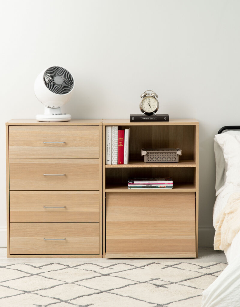 IRIS opbergkast, 1 vouwdeur, massief en modern ontwerp, CHR-1, lichtbruin