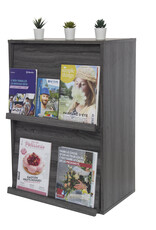 IRIS meubels, boekenkast, opbergplank met 2 deuren, CHR-2, grijs eik, W40,9 x D59 x H83,6 cm