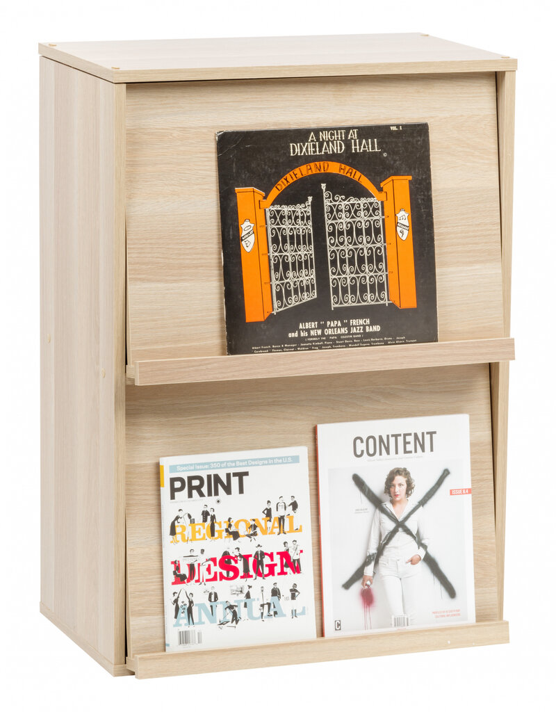 IRIS meubels, boekenkast, opbergplank met 2 deuren, CHR-2, lichtbruin, W40,9 x D59 x H83,6 cm