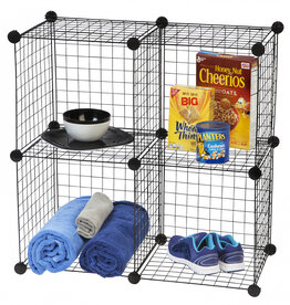 IRIS Set of 4 metal boxes, WC-4, black, W35.5 x D35.5 x H6 cm