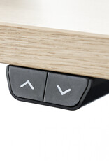 IRIS zit-sta-bureau, ergonomisch in hoogte verstelbaar bureauframe, USB-poorten, HADFRW, wit, W65 x D85 x H71 cm